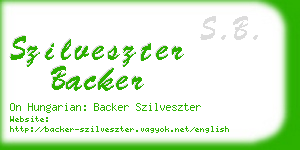 szilveszter backer business card
